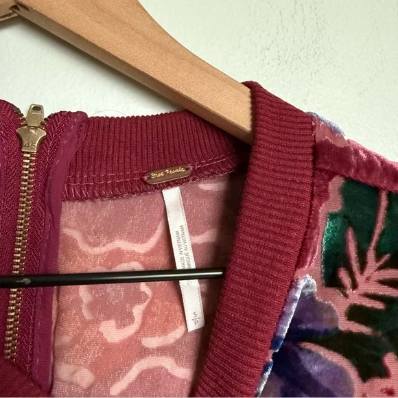 Free People Sweet Echoes Red Plum Velvet Mini Dress - Picture 8 of 10